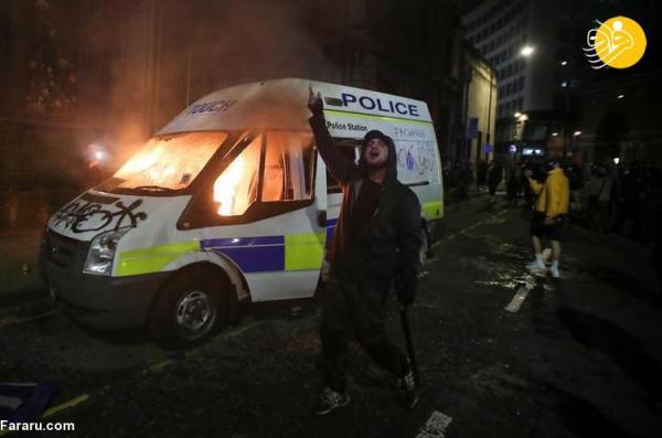 (تصاویر) سرکوب اعتراضات در بریستول انگلیس