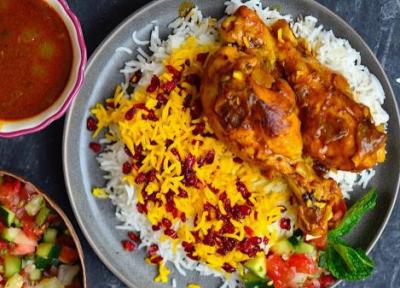 طرز تهیه مرغ زعفرانی آبدار رستورانی با و بدون رب