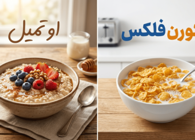تفاوت اوتمیل و کورن فلکس؛ کدام صبحانه سالم تر و مقوی تر است؟ تفاوت اوتمیل و کورن فلکس؛ کدام صبحانه سالم تر و مقوی تر است؟